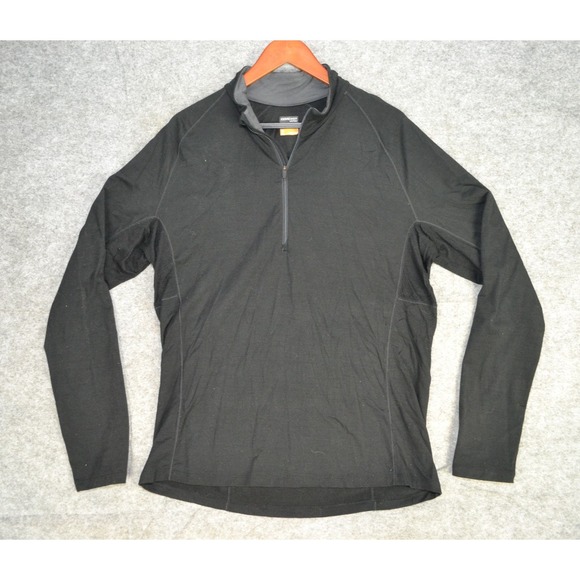 Icebreaker merino bodyfit zone 1/2 zip mens sweater Black‎ size XL Workout GYM - Picture 1 of 14